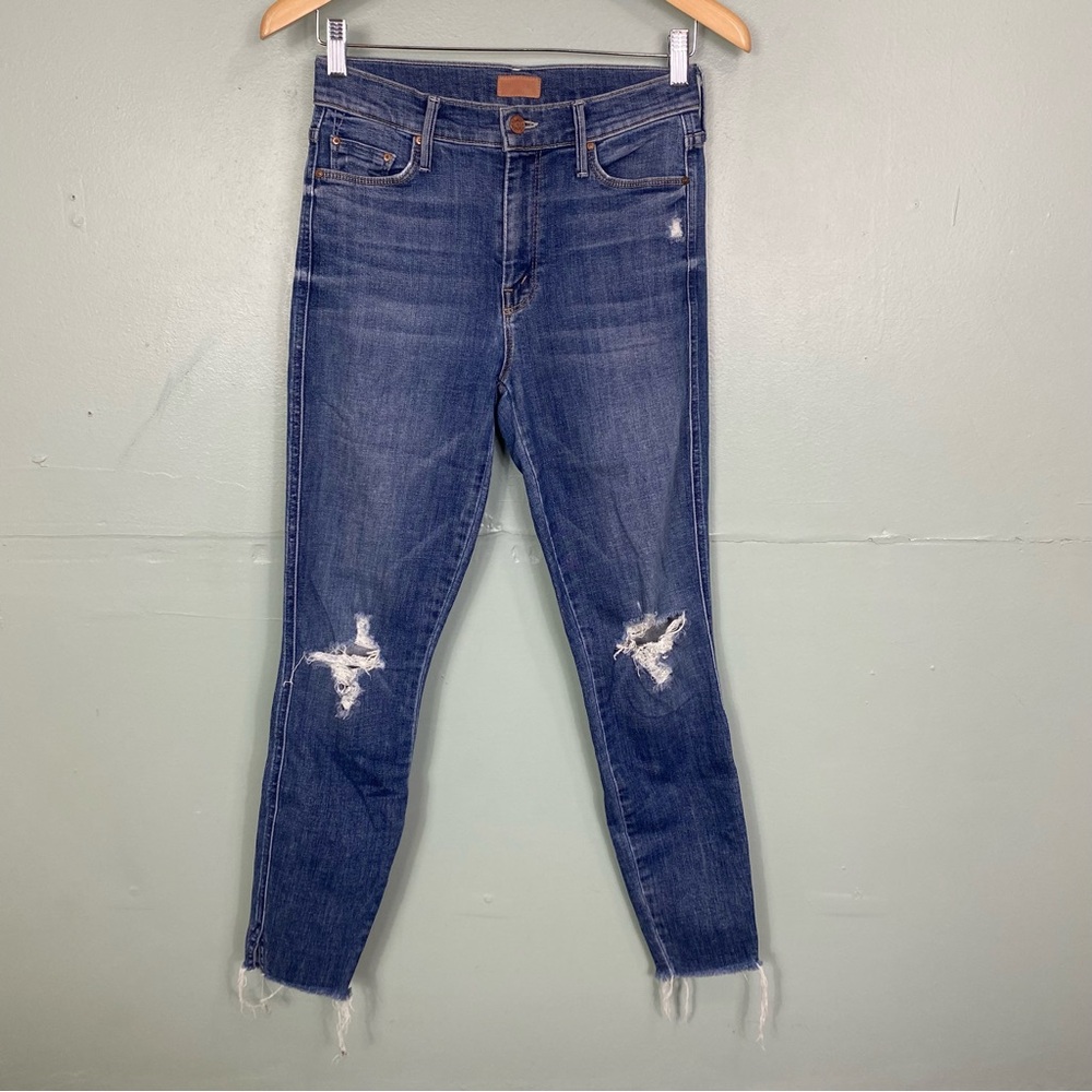 MOTHER The Vamp Fray Crazy Like A Fox Skinny Jeans‎ Blue Denim Jeans 27 - Picture 2 of 9